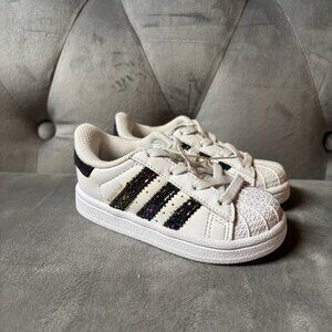 Adidas Superstar Snake White Metallic‎ TD Toddler Sneaker Shoes Size 6K NEW